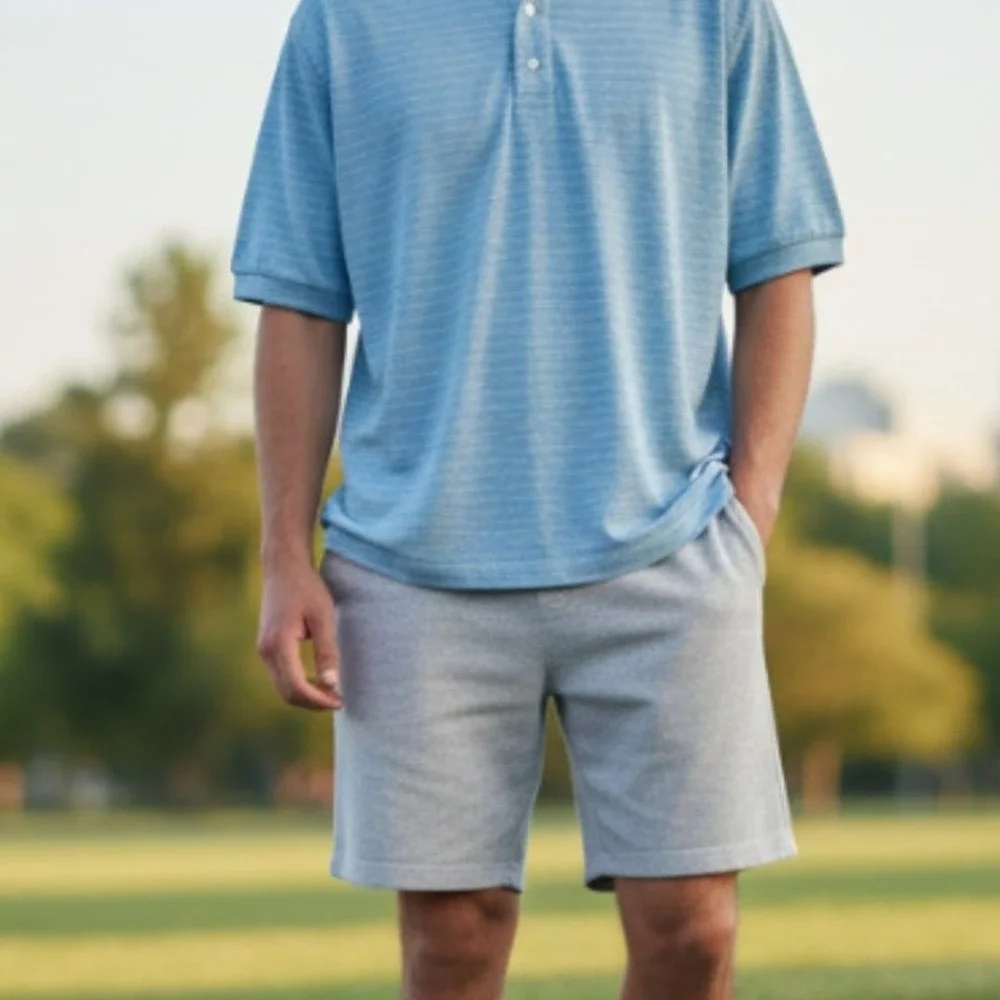 Polo Golf Ralph Lauren Vintage  Blue and White Striped Pima Cotton Polo Shirt